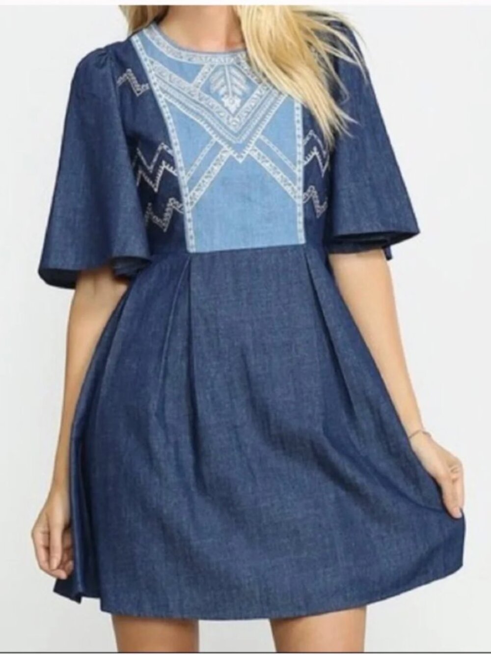 Flying Tomato Blue Denim Dress Size Medium